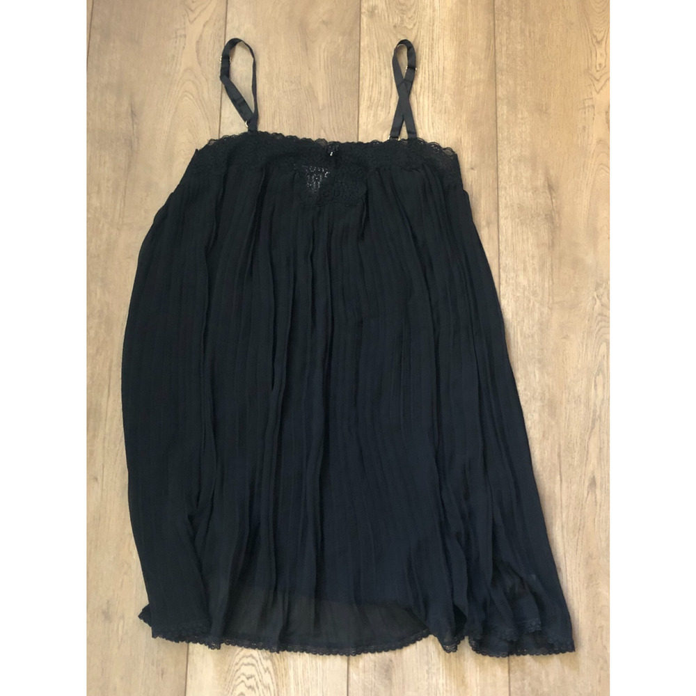 Oscar de la Renta Pink Label Nightgown Black Lingerie Lace Detail Whimsygoth‎ Lg